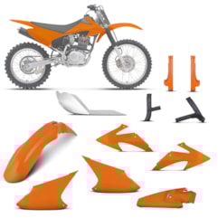 Kit Plástico Crf 230f 2008 À 2014 Laranja + Pro. Bengala, Quadro, Motor (Alumínio) Kit Plástico Crf 230f 2008 À 2014 Laranja + Pro. Bengala, Quadro, Motor (Alumínio)