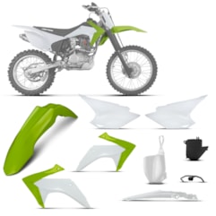 Kit Plástico Crf 230f 2015 a 2018 - 7 Itens Verde - Branco Kit Plástico Crf 230f 2015 a 2018 - 7 Itens Verde - Branco
