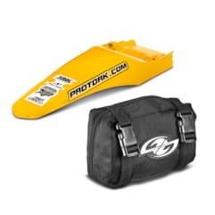 Paralama Traseiro Universal MX2 Amarelo + Bag De Ferramenta Pro Tork Paralama Traseiro Universal MX2 Amarelo + Bag De Ferramenta Pro Tork