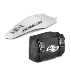 Paralama Traseiro Universal MX2 Branco + Bag De Ferramenta Pro Tork Paralama Traseiro Universal MX2 Branco + Bag De Ferramenta Pro Tork