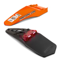Paralama Traseiro Universal MX2 Laranja + Lanterna Traseira Pro Tork Paralama Traseiro Universal MX2 Laranja + Lanterna Traseira Pro Tork