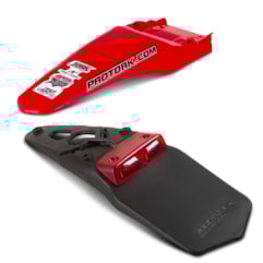 Paralama Traseiro Universal MX2 Vermelho + Lanterna Traseira Pro Tork Paralama Traseiro Universal MX2 Vermelho + Lanterna Traseira Pro Tork